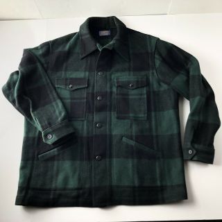 Vtg 70s Pendleton 100 Wool Heavy Flannel Plaid Cruiser Jacket Mens Xl Shirt Jac