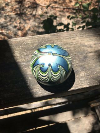 Vintage Orient & Flume Signed Iridescent Paperweight