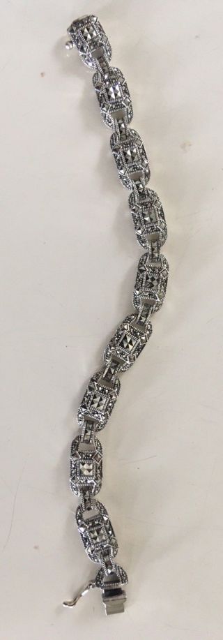 Vintage Judith Jack Marcasite Sterling Silver Bracelet