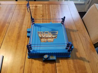 Vintage Hasbro Wwf Blue Ring,  Complete,  With Belt And Flag,  Shape