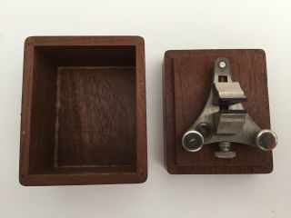 Vintage Jewelers / Watch Makers Poising Tool (vise) In Wood Storage Box