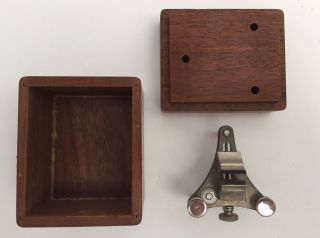 Vintage Jewelers / Watch makers Poising Tool (Vise) in Wood Storage Box 2