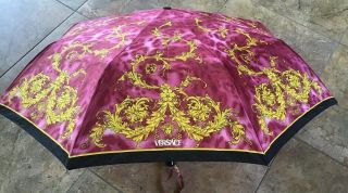 Gianni Versace Medusa Head Print Umbrella - Rare Vintage Compact Folding