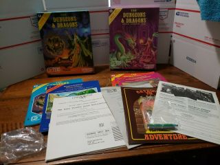 Vintage 1981 D&d Dungeons And Dragons Adventure Game Basic & Expert Set Tsr