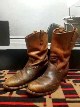 Vintage Red Wing Mens Pecos Brown Leather Cowboy Boots Size 10.  5 D 2