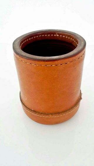 Vintage Leather Dice Cup With Golf Dice Game