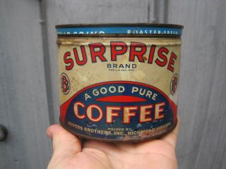 Vintage Surprise Brand Coffee Tin Can B9208