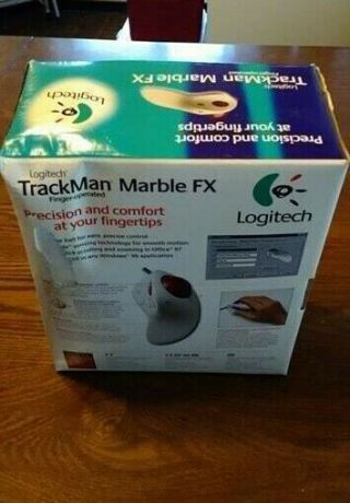 VINTAGE Logitech Trackman FX Marble Wired Computer Trackball Mouse T - CJ12 PS/2 7
