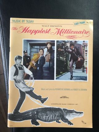 Walt Disney’s The Happiest Millionaire Vintage Sheet Music