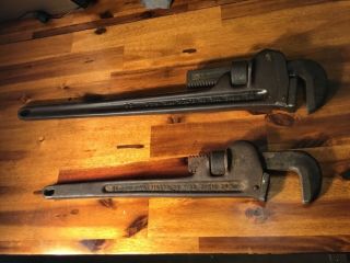 Vintage 2 Pc Ridgid Pipe Wrench 18 " & 24 ",  The Ridge Tool Co Elyria Ohio Usa