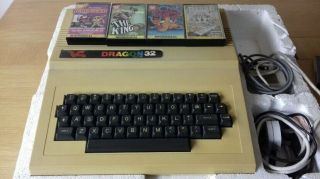 VINTAGE DRAGON 32 COMPUTER SYSTEM Fully WITH 4 GAMES And Software Boxed 3