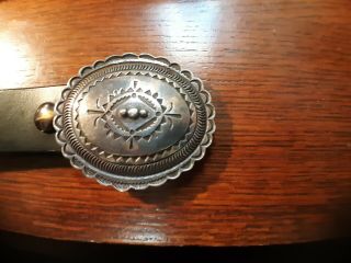 Vintage Native American Navajo Sterling Silver Belt Buckle