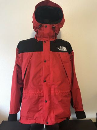 Vintage 90s North Face Men M Mountain Jacket Gore - Tex Wind Raincoat Black Red