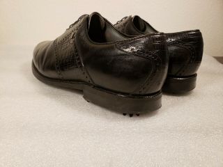 Rare Vtg FootJoy USA Premiere Classics Dry 10.  5E Golf Shoes Black Lizard Skin 5
