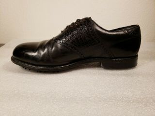 Rare Vtg FootJoy USA Premiere Classics Dry 10.  5E Golf Shoes Black Lizard Skin 7