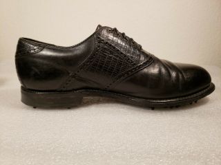 Rare Vtg FootJoy USA Premiere Classics Dry 10.  5E Golf Shoes Black Lizard Skin 8