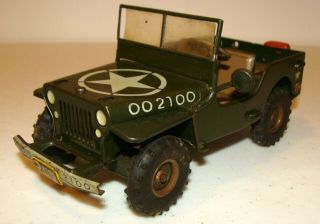 Vintage 1951 Arnold Germany Tin Windup Toy U.  S.  Army Willys Jeep