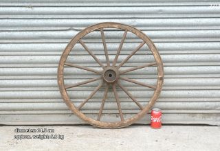 Vintage Old Wooden Cart Wagon Wheel / 64.  5 Cm / 5.  8 Kg - Delivery
