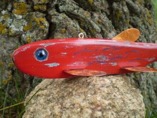 Jay Mcevers Fish Decoy Lure Fishing Carved Wood Rod Spearing Folk Art Tackle Ice