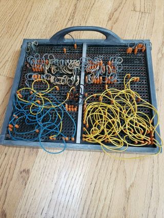 Vintage Computer Wire Plug Board With Wires