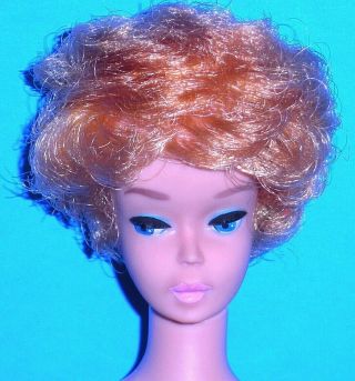 Vintage 1961 White Ginger Bubble Cut Barbie 850 W/ Pink Lips Japan