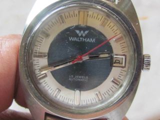 Vintage Waltham Automatic 25 Jewels Two Tone Dial Stainless Steel Men 