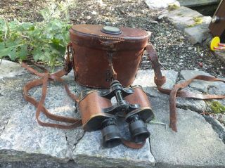 Vintage Bausch & Lomb Wwi Us Army Military Signal Corps Binoculars Compass Case