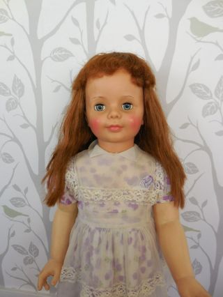 Ideal Patti Playpal Doll In Dress & Pinafore G - 35 - 7 Auburn Hair