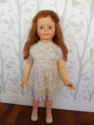 Ideal Patti Playpal Doll in Dress & Pinafore G - 35 - 7 Auburn Hair 2
