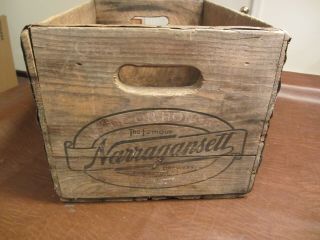Vintage Antique Famous Old Narragansett Ale Beer Cranston.  R.  I.  Wood Box Crate