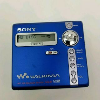 Sony Walkman Minidisc Player Recorder Mz - N707 Type R Blue Vintage As - Is