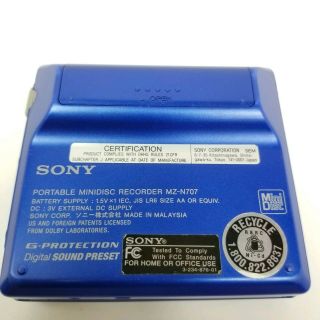 Sony Walkman MiniDisc Player Recorder MZ - N707 Type R Blue Vintage As - Is 6