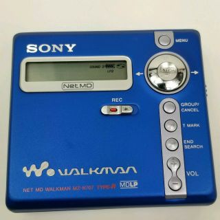 Sony Walkman MiniDisc Player Recorder MZ - N707 Type R Blue Vintage As - Is 7