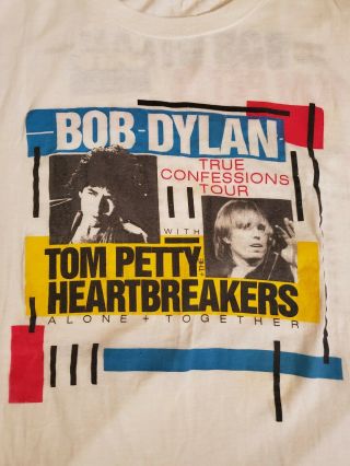 Vintage Single Stitch 1986 Tom Petty And Bob Dylan Tour Shirt True Confessions