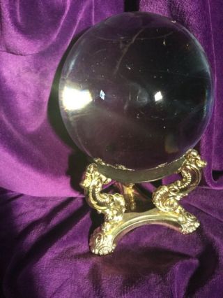 Calling All Witches & Wizards Magical Vintage Crystal Ball W Godinger Stand 4 U