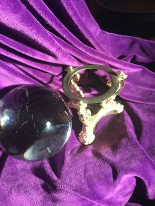 Calling all witches & wizards Magical Vintage Crystal Ball w Godinger Stand 4 U 3