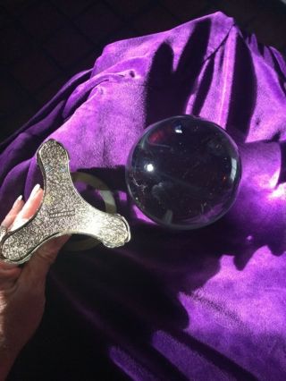 Calling all witches & wizards Magical Vintage Crystal Ball w Godinger Stand 4 U 4