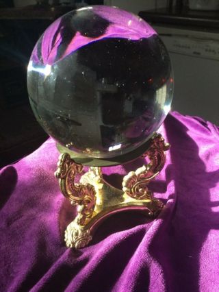 Calling all witches & wizards Magical Vintage Crystal Ball w Godinger Stand 4 U 5