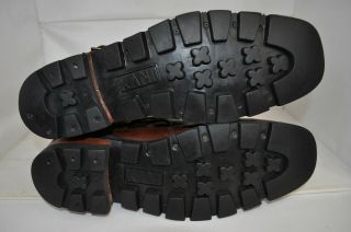 Karl Kani Vintage Motorcycle Harness Ankle Boots Brown Saddle Leather Men 12 M 8