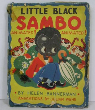 Vtg Childrens Book Little Black Sambo Animated Bannerman Julian Wehr 1943