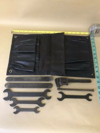 Vintage Mg Morris Garages Toolkit Roll & Some Tools Early Rare Toolkit Item