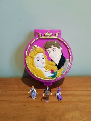 Disney Polly Pocket Sleeping Beauty Compact Playset Complete Figures Vintage
