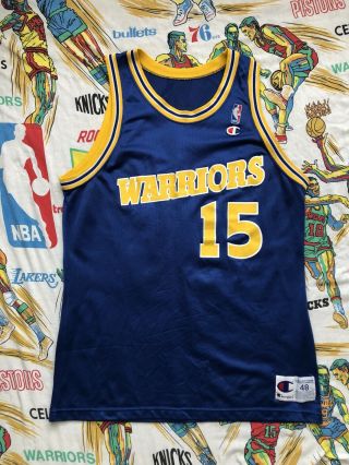 Vintage Latrell Sprewell Golden State Warriors 15 Champion Nba Jersey Size 48