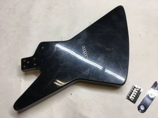 Vintage 80 ' s Explorer Style Electric Guitar Body Black 6