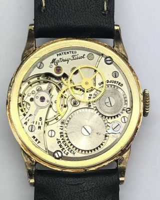 Vintage Mathey Tissot Mechanical 17 Jewel,  10K GF Case Wrist Watch Sharp 2