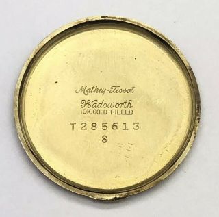 Vintage Mathey Tissot Mechanical 17 Jewel,  10K GF Case Wrist Watch Sharp 3