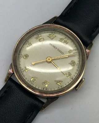 Vintage Mathey Tissot Mechanical 17 Jewel,  10K GF Case Wrist Watch Sharp 6