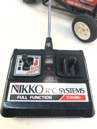 Vtg 1980 ' s Nikko Turbo Panther RC Car Remote Control Dune Buggy 35 Red Frame Toy 5