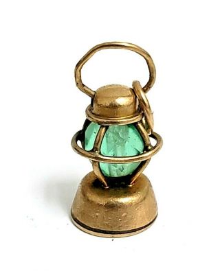 Vintage Handmade 10 Karat Yellow Gold 3 Dimensional Lantern Charm Pendant
