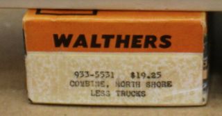 Vintage Walthers 933 - 5531 HO North Shore Interurban Combine Kit w Trucks 1965 4